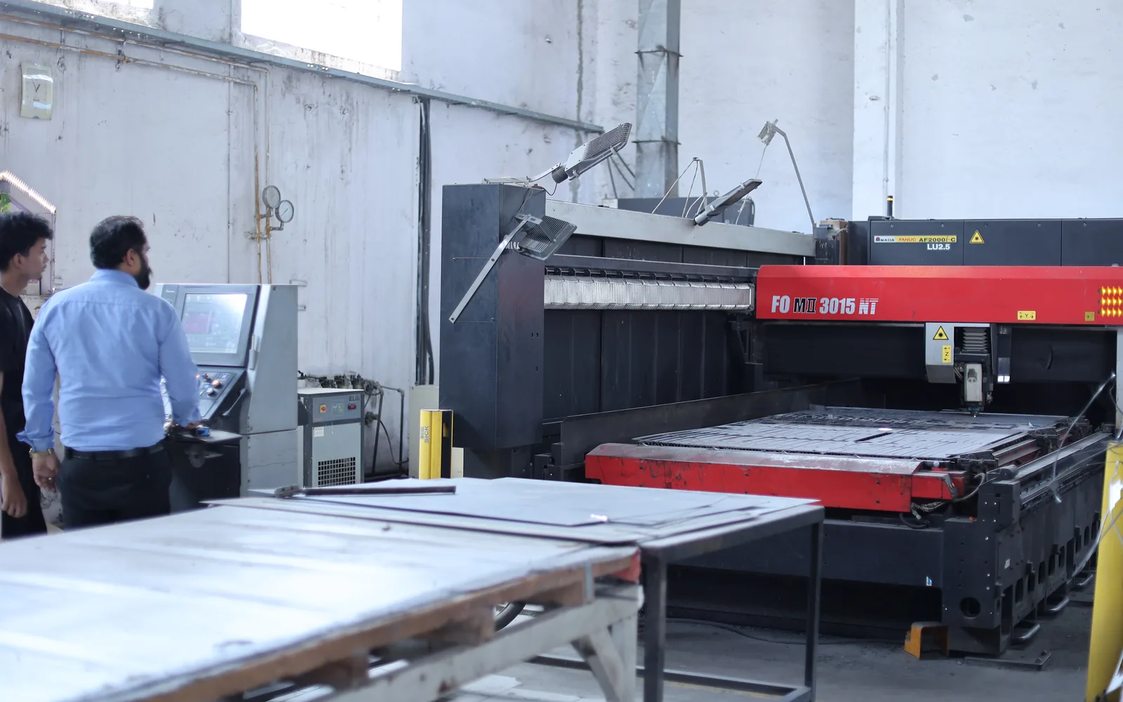 Fibre laser cutting sheet steel at the Kay Switchgears works