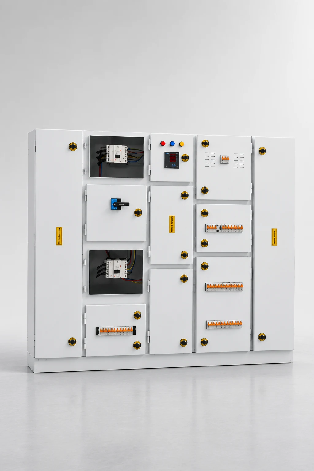 Technician working on an industrial electrical enclosure